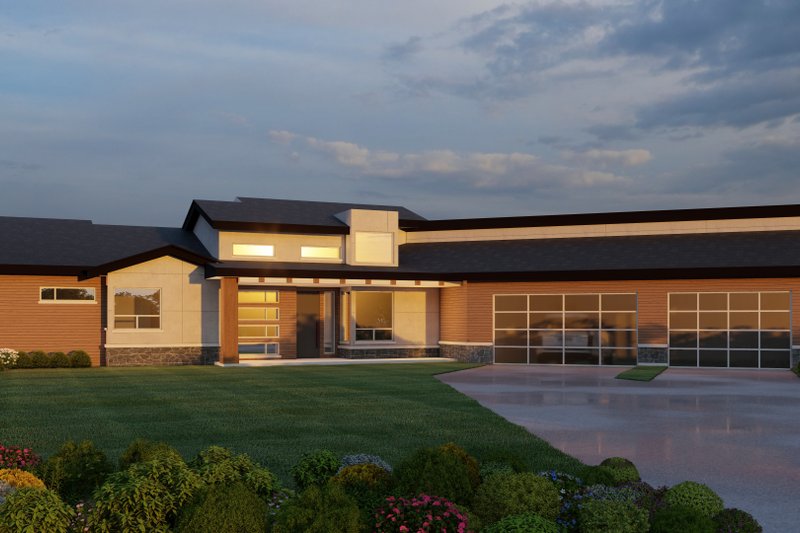 House Plan Design - Exterior - Front Elevation 3 for Contemporary House Plan #112-225 - 5 bed, 4 bath