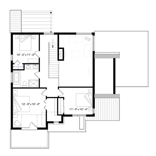 Modern Floor Plan - Upper Floor Plan #23-2308