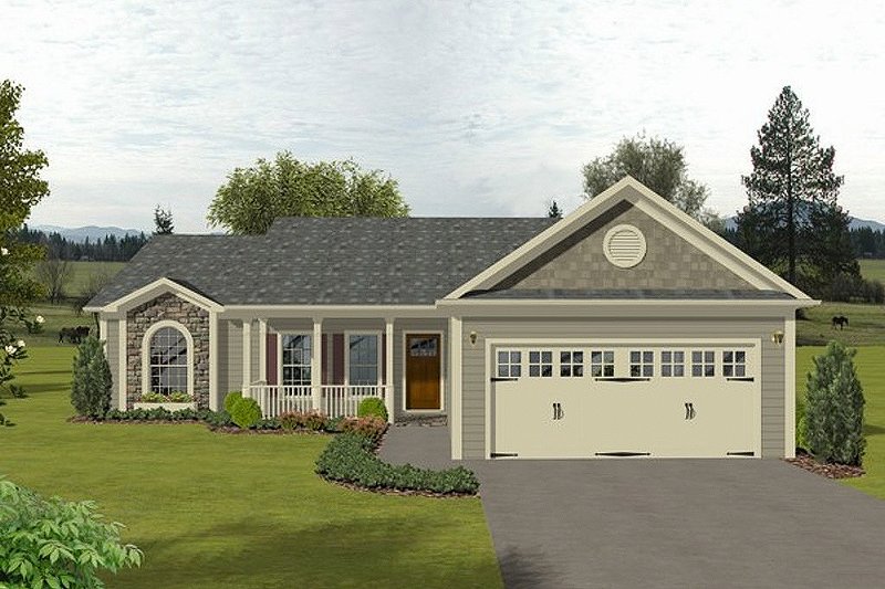 House Blueprint - Traditional Exterior - Front Elevation Plan #56-115