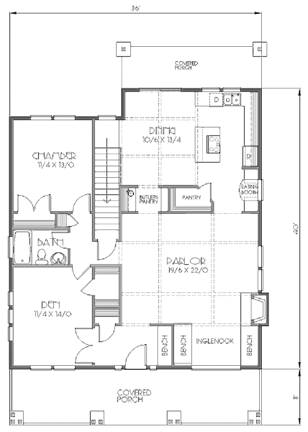 Traditional Floor Plan - Main Floor Plan #423-23