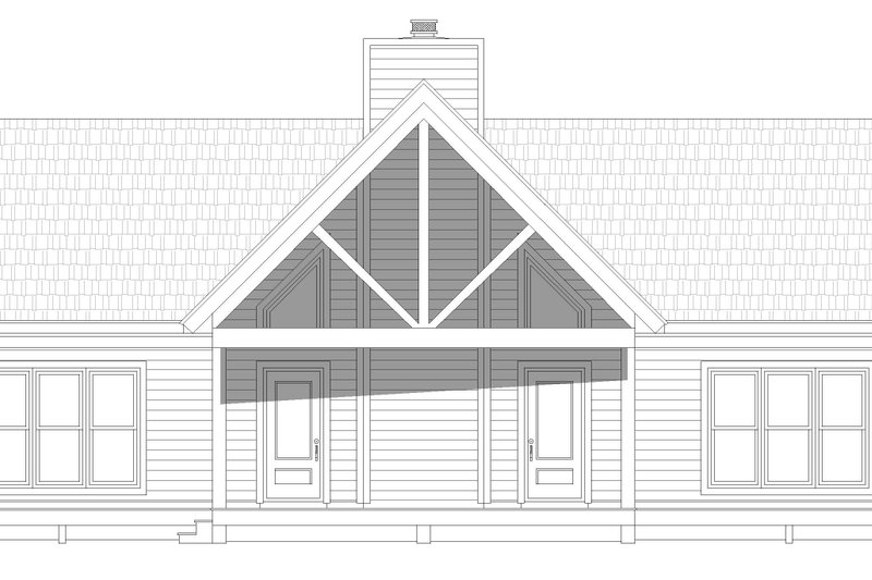 Home Plan - Exterior - Rear Elevation 1 for Country House Plan #932-460 - 2 bed, 2.5 bath