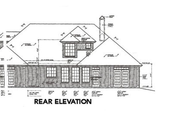 Exterior - Rear Elevation for European House Plan #310-368 - 4 bed, 3.5 bath