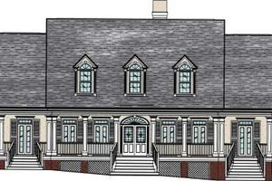 Southern Exterior - Front Elevation Plan #37-104