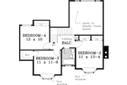 European Style House Plan - 4 Beds 2.5 Baths 1740 Sq/Ft Plan #3-141 