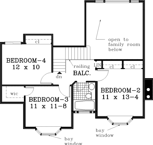 Dream House Plan - Traditional Floor Plan - Upper Floor Plan #3-141
