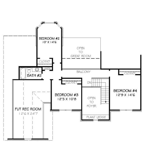 European Floor Plan - Upper Floor Plan #424-327