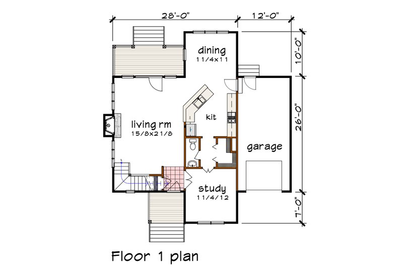 House Blueprint - Floor Plan - Upper Floor for Modern House Plan #79-378 - 3 bed, 2.5 bath