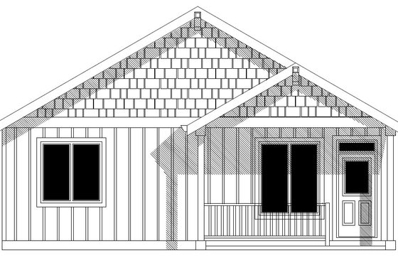Exterior - Rear Elevation for Craftsman House Plan #943-54 - 3 bed, 2 bath
