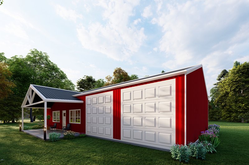 Architectural House Design - Exterior - Other Elevation 3 for Barndominium House Plan #1107-20 - 2 bed, 2 bath