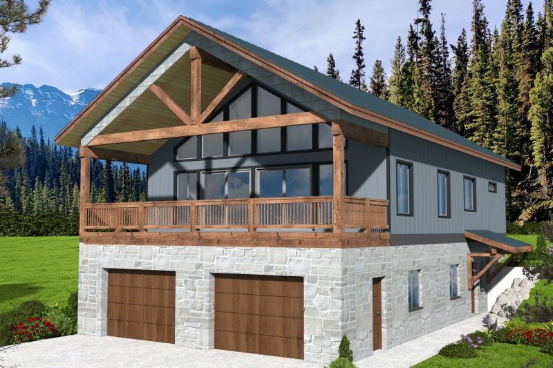 House Blueprint - Craftsman Exterior - Front Elevation Plan #117-1071