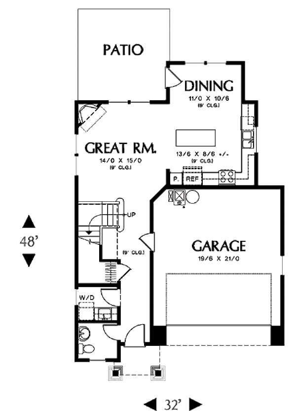 Home Plan - Craftsman Floor Plan - Main Floor Plan #48-499