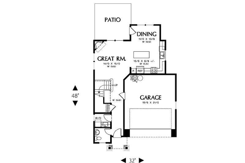 Home Plan - Floor Plan - Main Floor for Craftsman House Plan #48-499 - 3 bed, 2.5 bath