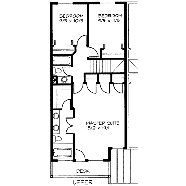 Colonial Floor Plan - Upper Floor Plan #303-377