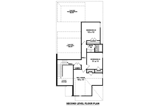 Floor Plan - Upper Floor for Traditional House Plan #81-13667 - 3 bed, 2.5 bath