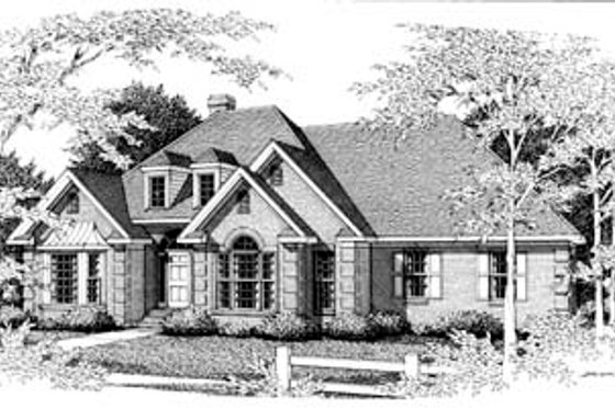 Exterior - Front Elevation for European House Plan #10-114 - 3 bed, 2 bath
