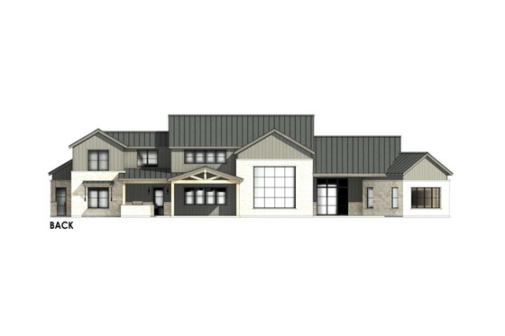 Exterior - Rear Elevation 2 for Farmhouse House Plan #1096-4 - 4 bed, 4.5 bath