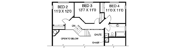 House Design - Ranch Floor Plan - Upper Floor Plan #60-150