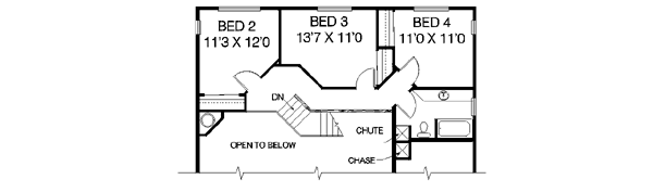 House Blueprint - Ranch Floor Plan - Upper Floor Plan #60-150