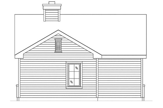 Exterior - Rear Elevation for Cottage House Plan #22-607 - 1 bed, 1 bath
