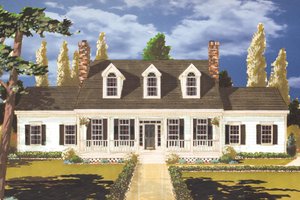 Country Exterior - Front Elevation Plan #3-165