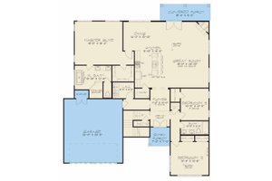 Floor Plan - Main Floor for Modern House Plan #17-2602 - 3 bed, 2 bath