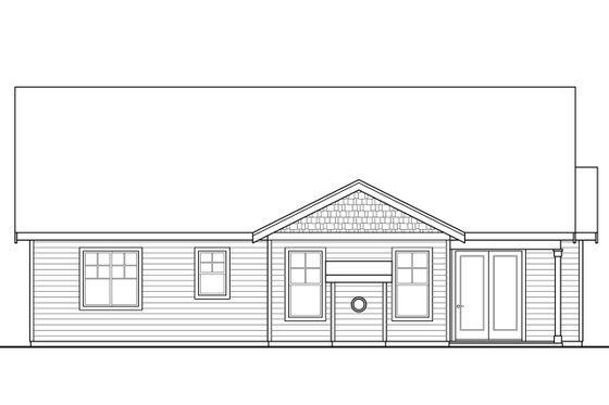 Exterior - Rear Elevation for Craftsman House Plan #124-1056 - 3 bed, 3 bath