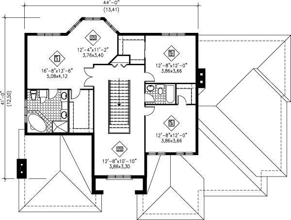 European Floor Plan - Upper Floor Plan #25-2126