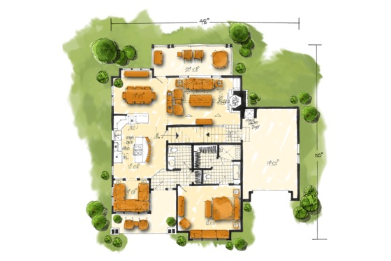 Floor Plan - Main Floor for Country House Plan #942-46 - 5 bed, 3.5 bath