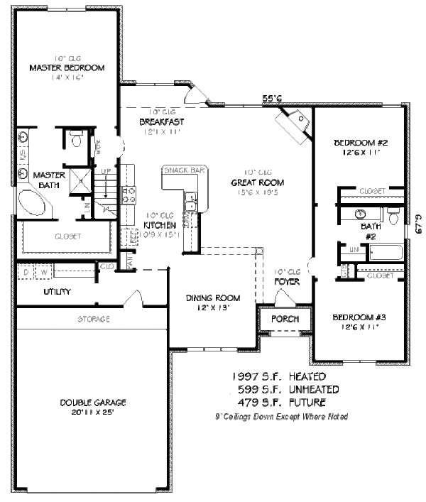 European Floor Plan - Main Floor Plan #424-60