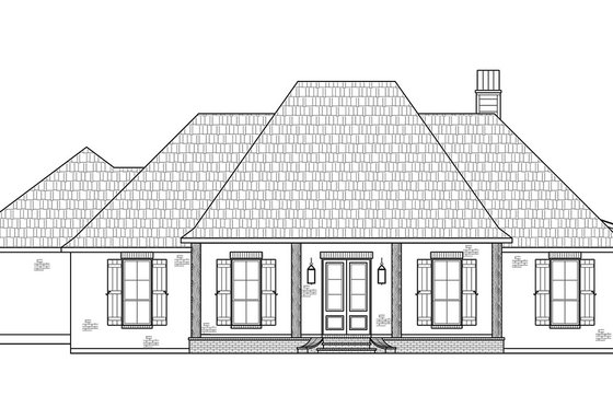 Exterior - Front Elevation 3 for Southern House Plan #1074-37 - 4 bed, 2.5 bath