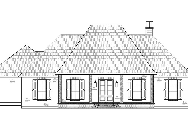 Architectural House Design - Exterior - Front Elevation 3 for Southern House Plan #1074-37 - 4 bed, 2.5 bath