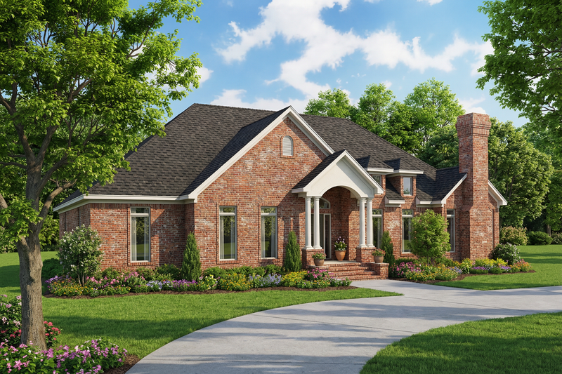 Home Plan - Traditional Exterior - Front Elevation Plan #17-1023