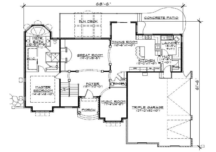 European Style House Plan - 5 Beds 3.5 Baths 3121 Sq Ft Plan #5-382 