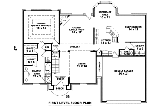 Floor Plan - Main Floor for European House Plan #81-845 - 3 bed, 2.5 bath