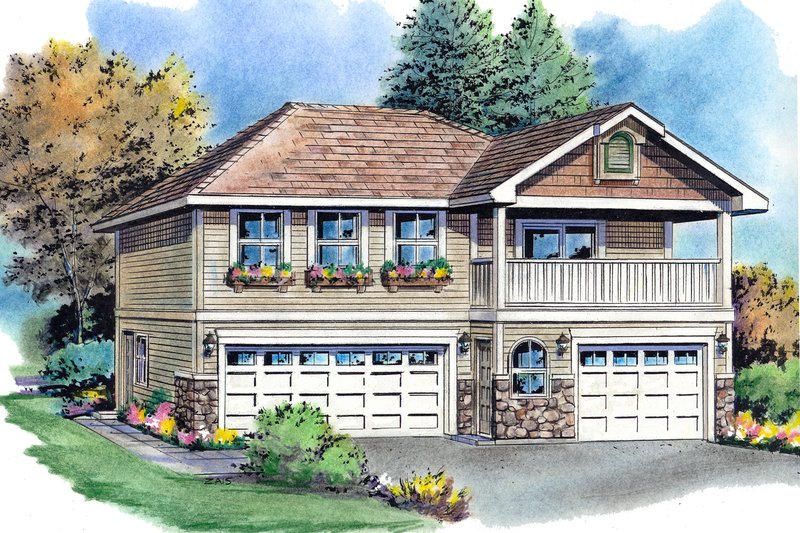 Traditional Style House Plan - 2 Beds 2 Baths 877 Sq/Ft Plan #18-319