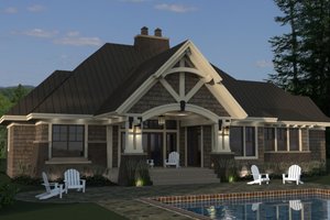 Exterior - Rear Elevation for Craftsman House Plan #51-571 - 3 bed, 3 bath