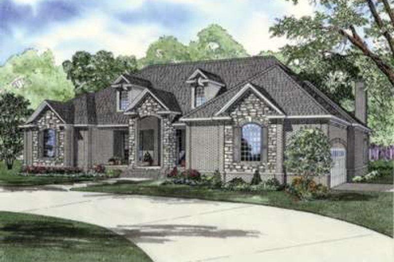 European Style House Plan - 3 Beds 4 Baths 3901 Sq/Ft Plan #17-2165