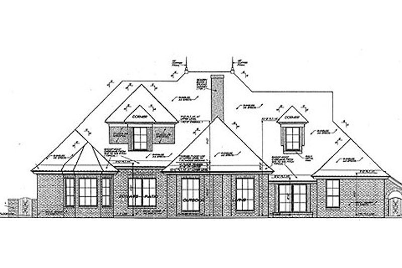Home Plan - Exterior - Rear Elevation for European House Plan #310-961 - 4 bed, 3.5 bath