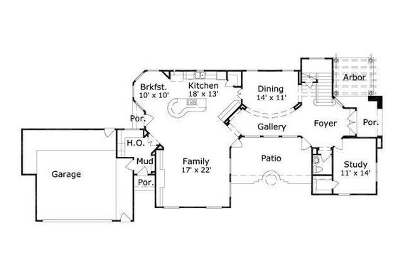Floor Plan - Main Floor for European House Plan #411-452 - 4 bed, 3.5 bath