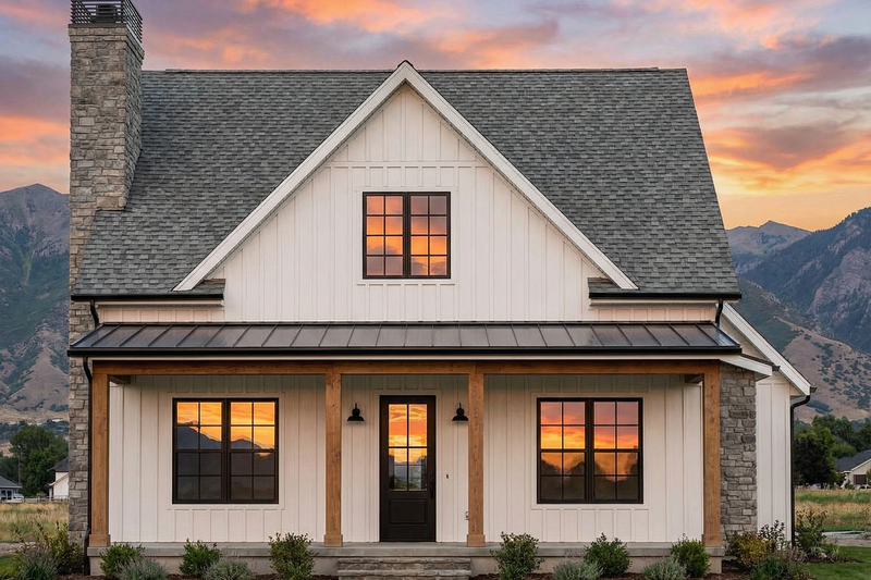 Home Plan - Farmhouse Exterior - Front Elevation Plan #1096-175