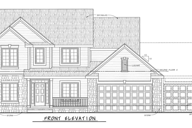 Home Plan - Exterior - Front Elevation 7 for Traditional House Plan #20-2090 - 4 bed, 2.5 bath