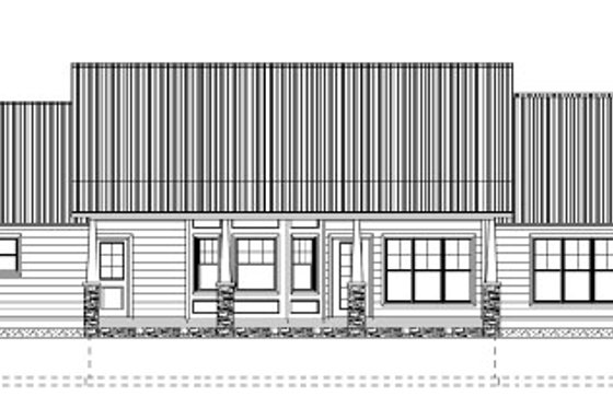 Exterior - Rear Elevation for Ranch House Plan #126-163 - 2 bed, 3 bath