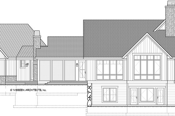Exterior - Rear Elevation for Country House Plan #928-333 - 3 bed, 3.5 bath