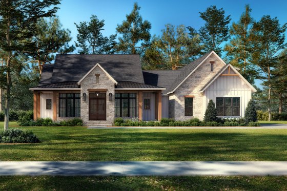 Exterior - Front Elevation 3 for Farmhouse House Plan #430-345 - 3 bed, 3.5 bath