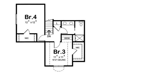European Floor Plan - Upper Floor Plan #20-2073