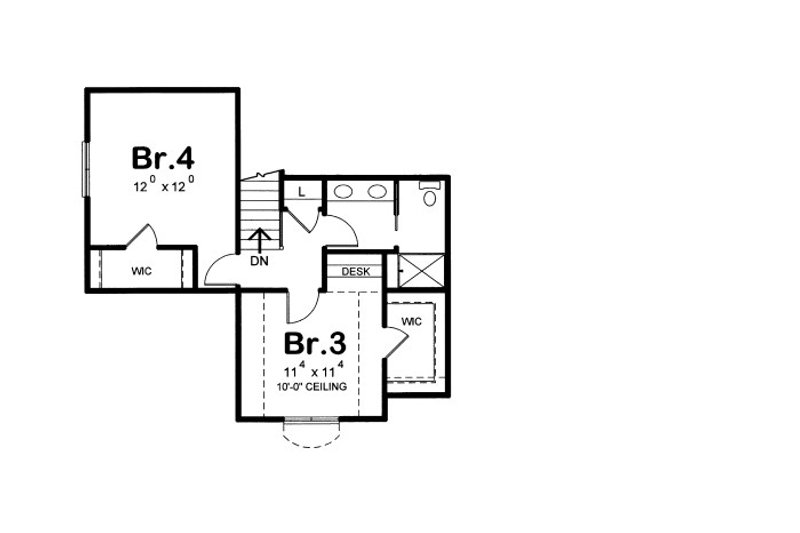 Home Plan - Floor Plan - Upper Floor for European House Plan #20-2073 - 4 bed, 3 bath