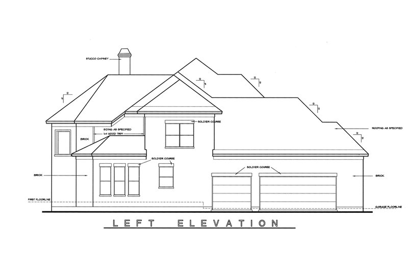 Home Plan - Exterior - Other Elevation for European House Plan #20-2043 - 4 bed, 3.5 bath