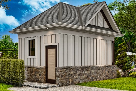 Exterior - Rear Elevation for Modern House Plan #54-577, 0 bath