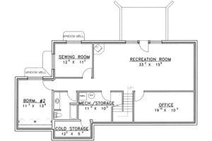 Floor Plan - Lower Floor House Plan #117-376 - 3 bed, 3 bath