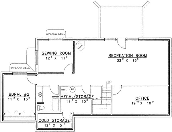 House Design - Floor Plan - Lower Floor Plan #117-376